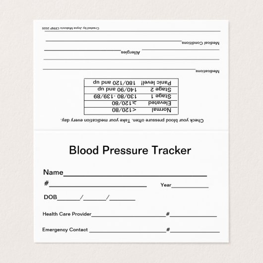 血圧財布カード 名刺 (外部フラット)