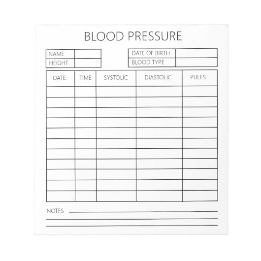 血圧 ノートパッド (正面)