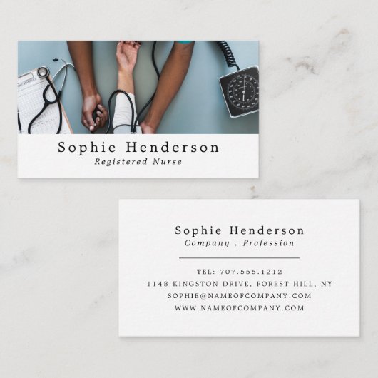 血圧、医療プロフェッショナル、ナース 名刺 (正面/裏面)