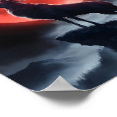 血威厳のある月の下に立つ ポスター (角)