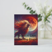 血威厳のある月の下のライオン。 ポストカード (スタンド正面)