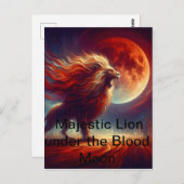 血威厳のある月の下のライオン。 ポストカード (正面/裏面)