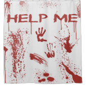 血手のプリントの血はハロウィンをはね飛ばしました シャワーカーテン (正面)