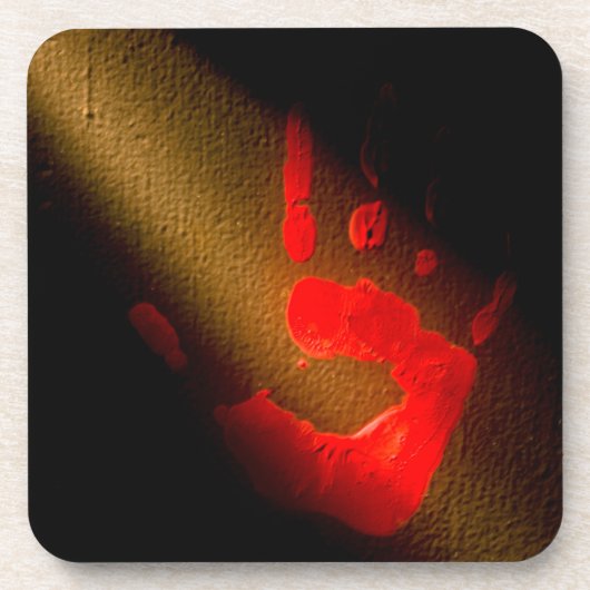 血手刷り コースター (正面)