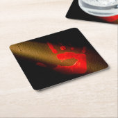 血手刷り スクエアペーパーコースター (アングル)