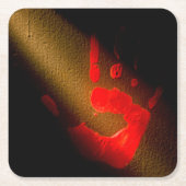 血手刷り スクエアペーパーコースター (正面)