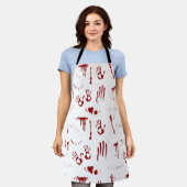 血手摺り血痕と血(ばちゃばちゃ)跳ねる エプロン (着用した状態)