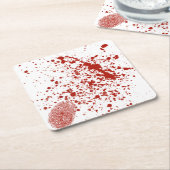 血指紋 スクエアペーパーコースター (アングル)