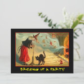 血文字のハロウィンパーティー招待状（ヴィンテージ） 招待状 (スタンド正面)