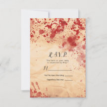 血染めのヴィンテージペーパー ハロウィン ゴシック RSVP 返信