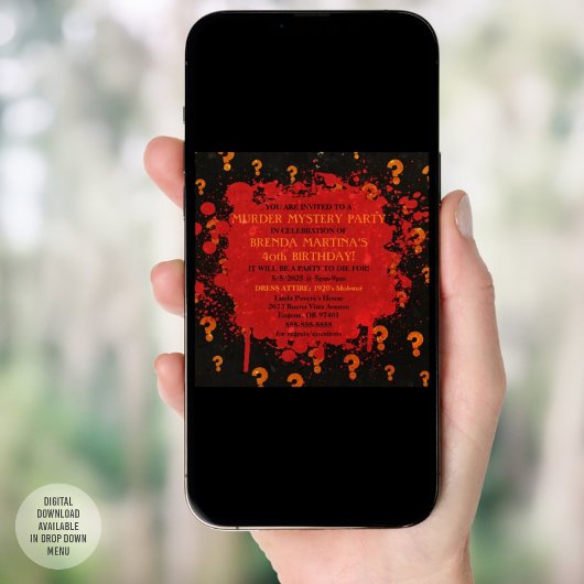 血殺人ミステリーパーティの招待状 招待状