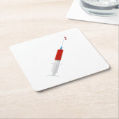 血注射器 スクエアペーパーコースター (アングル)