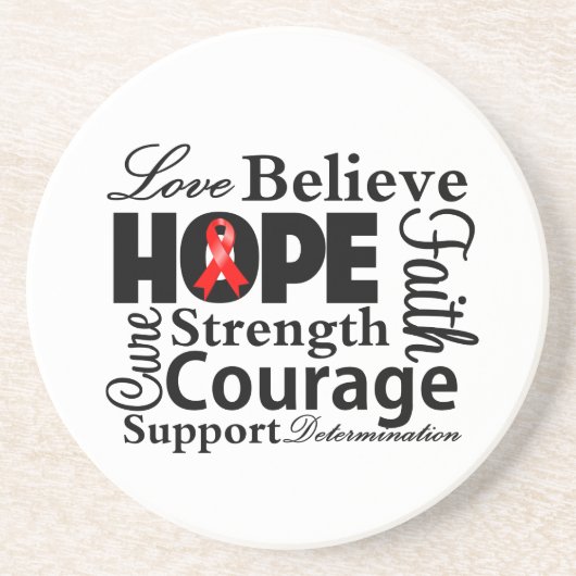 血液がんの希望のコラージュ コースター (正面)