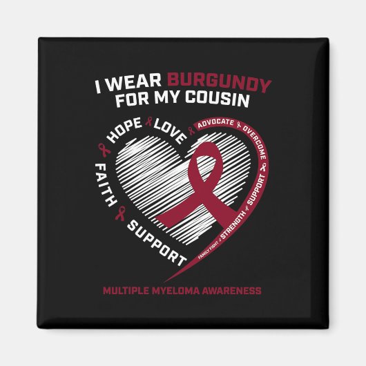 血液がん衣服ブルゴーニュ従性多発性骨髄腫 マグネット (正面)