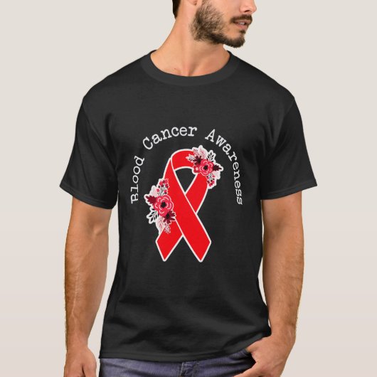 血液がん認識度フローラ赤帯血球不良 Tシャツ (正面)