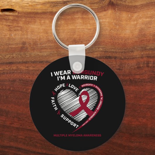 血液がん認識度ブルゴーニュ多発性骨髄腫W キーホルダー (裏面)