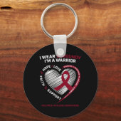 血液がん認識度ブルゴーニュ多発性骨髄腫W キーホルダー (正面)