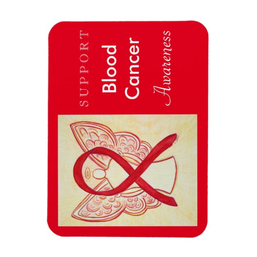 血液がん認識度リボンエンジェルカスタムマグネット マグネット (縦)