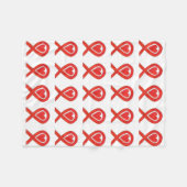 血液がん認識度リボンソフトフリースブランケット フリースブランケット (正面(横))