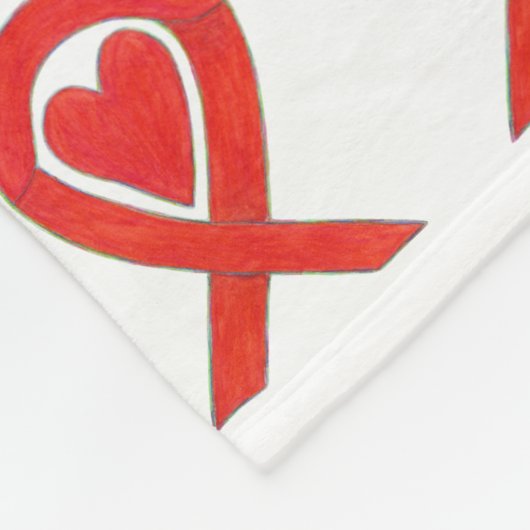 血液がん認識度リボンソフトフリースブランケット フリースブランケット (角)