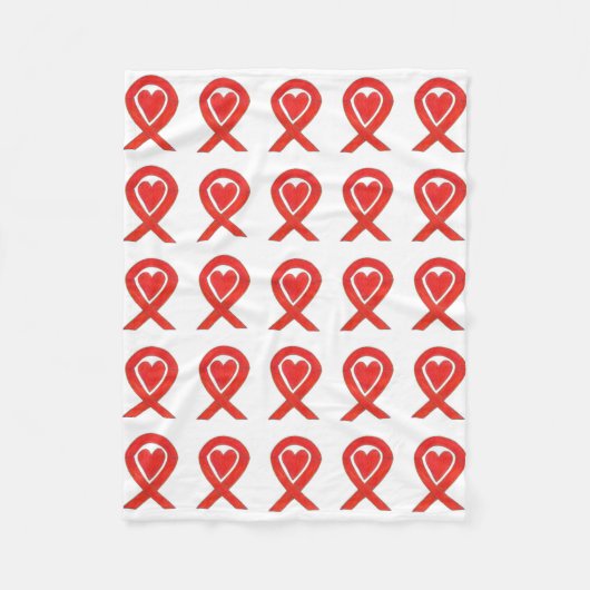 血液がん認識度リボンソフトフリースブランケット フリースブランケット (正面)