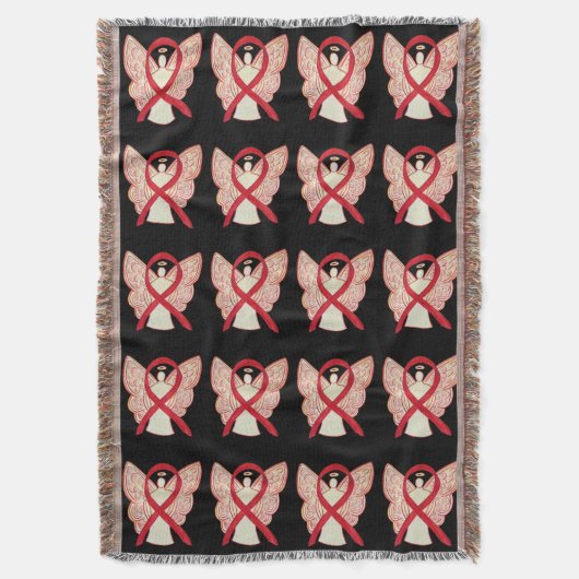 血液がん認識度リボンブランケット スローブランケット (正面縦)