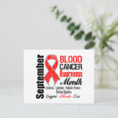 血液がん認識度月赤いリボン ポストカード (スタンド正面)