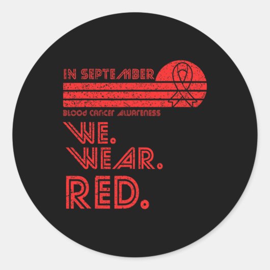 血液がん認識度月9月We衣服 ラウンドシール (正面)