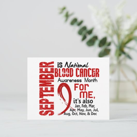 血液がん認識度月 ポストカード (スタンド正面)