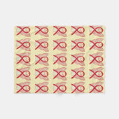 血液がん認識度赤帯フリースブランケット フリースブランケット (正面(横))