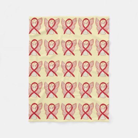 血液がん認識度赤帯フリースブランケット フリースブランケット (正面)