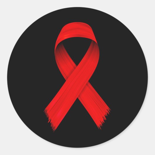 血液がんHIVAIDS認識度Red Ribbon Week Awa ラウンドシール (正面)