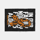 血液がんTeeファミリー白血病認識度のサポート フリースブランケット (正面(横))