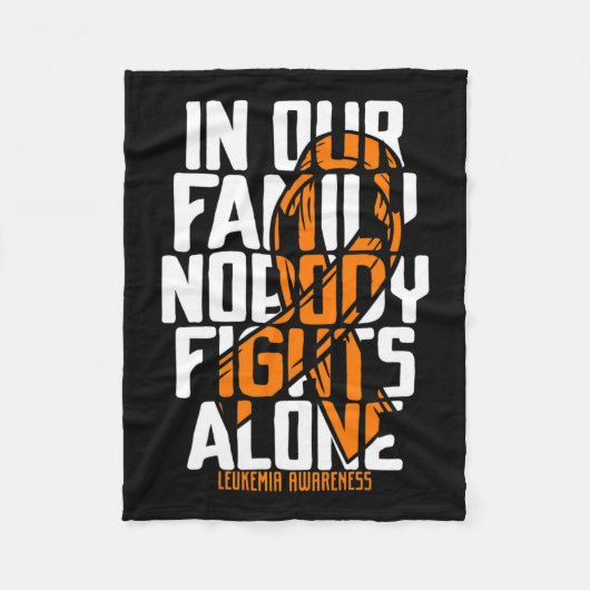 血液がんTeeファミリー白血病認識度のサポート フリースブランケット (正面)