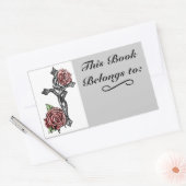 血液とバラブックプレートラベル 長方形シール (封筒)