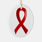 血液の癌の赤いリボン3 セラミックオーナメント (右)