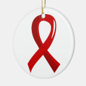 血液の癌の赤いリボン3 セラミックオーナメント (左)