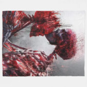 血液スカル フリースブランケット (正面(横))