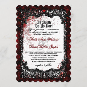 血液スプラッタードTil Death結婚式受付情報 招待状