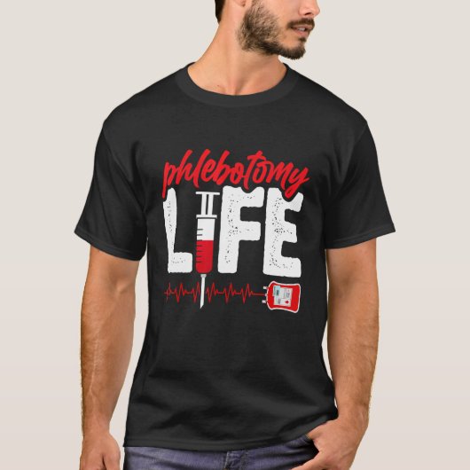 血液バッグ静脈切除生命Phlebotomist男性女性 Tシャツ (正面)