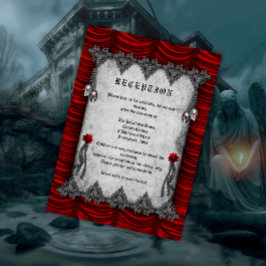 血液バラとシルクレッドゴシック結婚披露宴 エンクロージャーカード