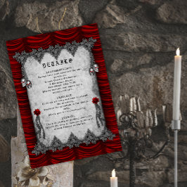 血液バラとシルクレッド結婚ゴシック詳細 エンクロージャーカード