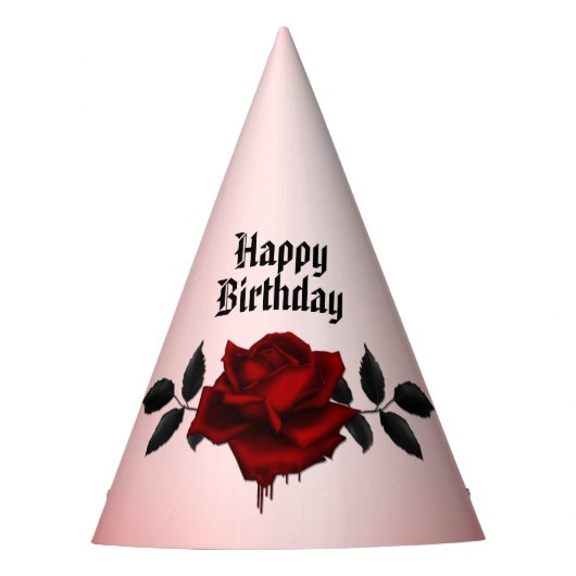 血液バラ誕生日 パーティーハット (正面)
