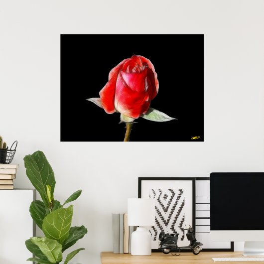 血液バラ ポスター (ホームオフィス)