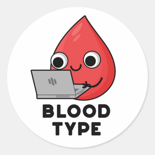 血液型おもしろい血液滴下パン ラウンドシール (正面)