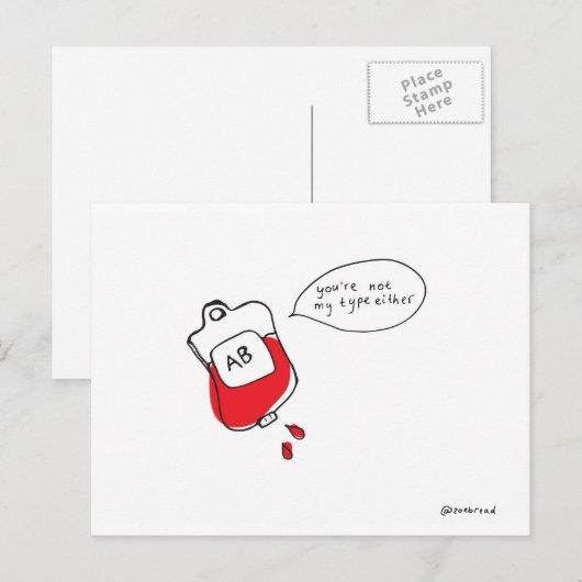 血液型はがき ポストカード (正面/裏面)