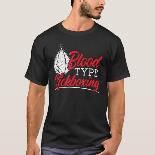 血液型キックボクシングキックボクサー戦闘戦闘用MM Tシャツ (正面)
