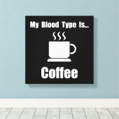 血液型コーヒー キャンバスプリント (インサイチュ (ウッドフロア))
