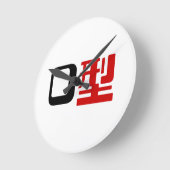 血液型漢字日本の字 ラウンド壁時計 (傾斜)