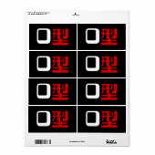 血液型漢字日本の字 ラベル (フルシート)